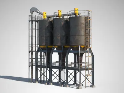 Factory Unit 02 PBR Low-poly 3D model