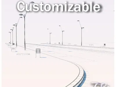 CITY STREET CUSTOMIZABLE 3D model