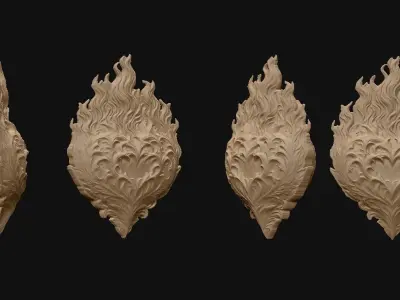 Heart Flame 3D print model purchase