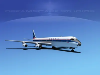 Douglas DC-8-63 Delta 3D model