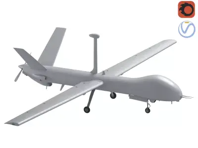 Elbit Hermes 900 UAV Israel military drone  3D model