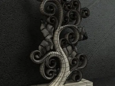 Floral Carving Ornament 001  3D model