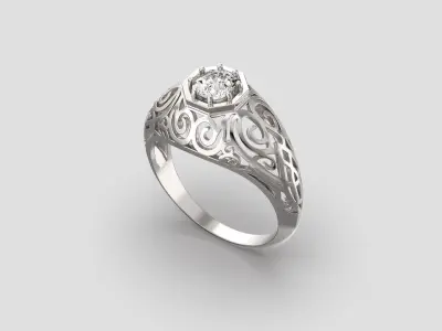 R 064 curly ring 3D print model