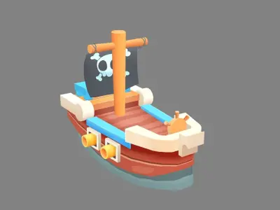 Cartoon Corsair Low-poly 3D model