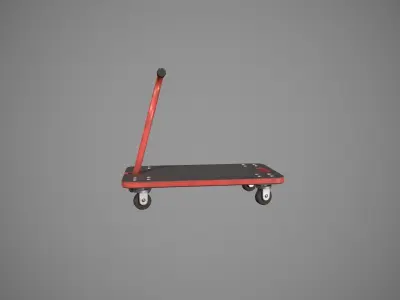 Transport Trolley - Red Low-poly 3D model