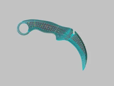 Damascus Karambit Free low-poly 3D model