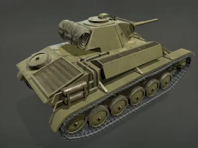 Tank T-70 Low-poly 3D model
