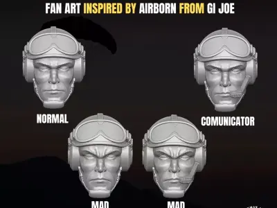 Airborne fan art head for action figures 3D print model