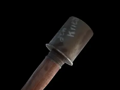 German WWII Stick Grenade VR and Game Ready Low-poly 3D model