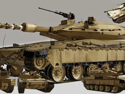 merkava 4 armoured tank 3D model
