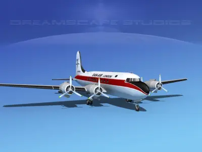 Douglas DC-4 Dan-Air London 3D model