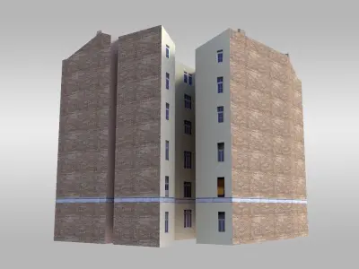 Classical Corner Building Low-poly 3D model