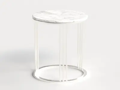 Table 5 Steel Marble Top Coffee Table Low-poly 3D model
