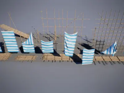 Bamboo Scaffolding Low-poly 3D model