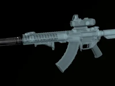 Suppressor Daniel Defence Wave QD Low-poly 3D model