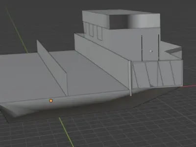 Ferry boat barge 3D model