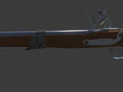 Flintlock pistol Low-poly 3D model