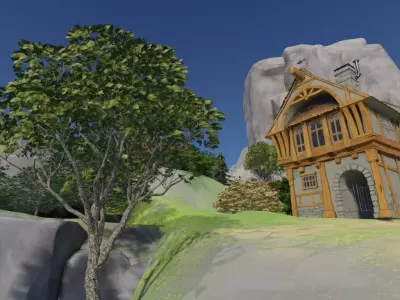 Mountain Village Landscape 3D model