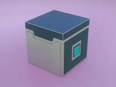 Unwilling the futuristic Sci-fi crate Low-poly 3D model