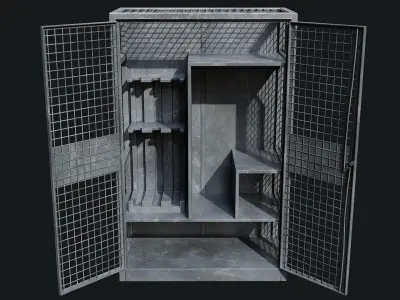 Medium Military Storage Locker - Game Ready PBR Low-poly 3D model