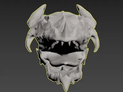 high poly dragon head of Free 3D model