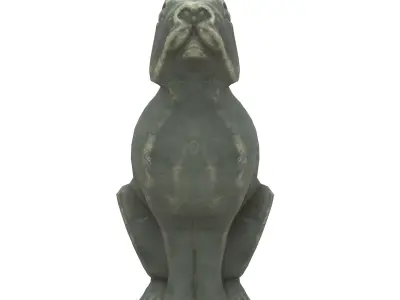 Rabbit metal statues Low-poly 3D model