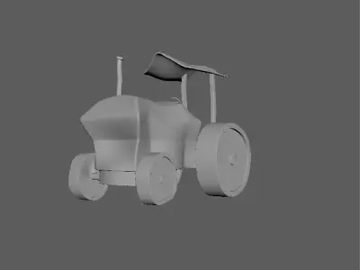 Toy Tractor Low-poly 3D model