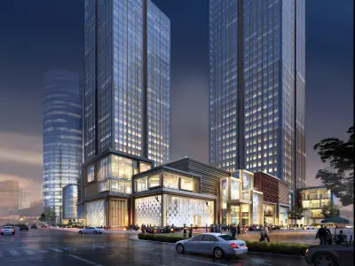 3Dmax fashion city commercial square building 89 3D model