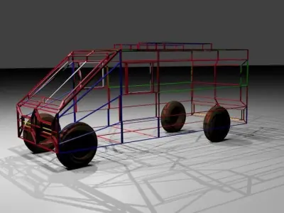 Colour ful bus 3D model