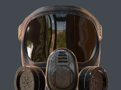 Gas mask helmet 3d model scifi Low-poly  Low-poly 3D model 26