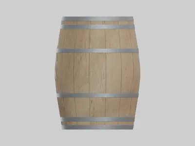 Light Toasted Lowpoly Hogshell Barrel Low-poly 3D model