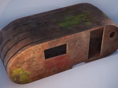 Old Trailer PBR Free low-poly 3D model