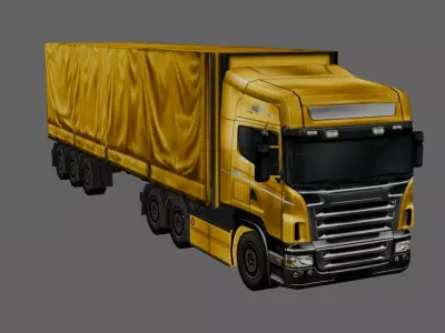transport truck Cargo Truck 8x4 Low-poly 3D model