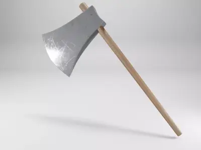Textured Low Poly Ax Free low-poly 3D model