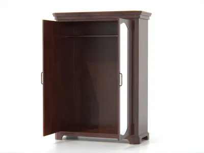 Antique Wooden Wardrobe Low-poly 3D model