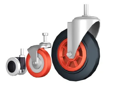 Collection Wheel set of castor wheels 3D model