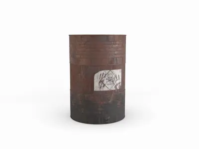 Barrel with graffiti 3D model