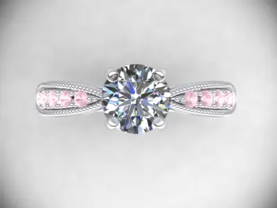 Jewelry Solitaire with Milligrains SI 3D print model