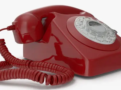 Retro Design Corded Landline Phone 3D model
