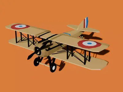Spad SXIII Low-poly model Low-poly 3D model
