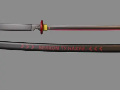 Katana japanese samurai sword 3D model