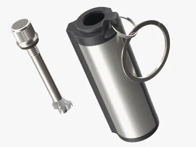 Permanent Keychain Flint Lighter Steel 3D model