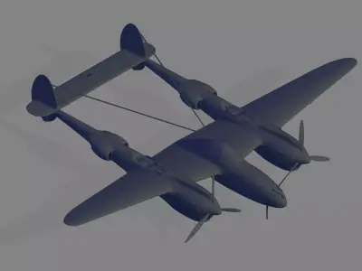 P-38L-5-LO Lightning 3D model