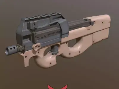 P90 Submachine Gun Low-poly 3D model