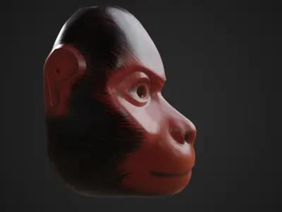 Japanese Monkey Mask Kyogen theater Noh theater Noh-kyogen Low-poly 3D model