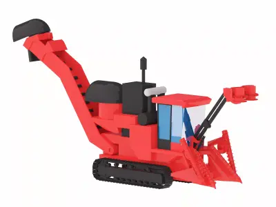 Harvester Sugar Cane A8800 Low-poly 3D model