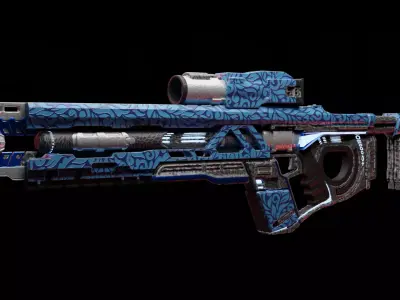 FUTURISTIC GUN - with Designer skin  Free low-poly 3D model