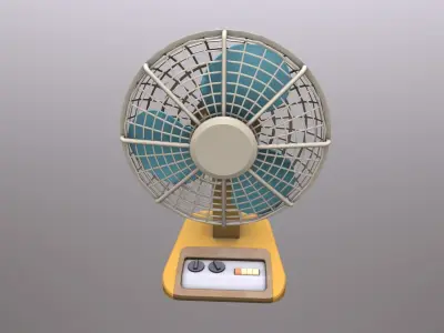 Vintage Table Fan Low-poly 3D model