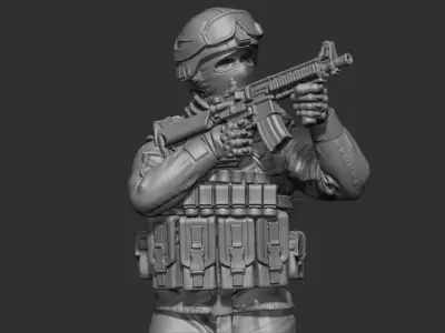 USA modern soldier 2 3D print model