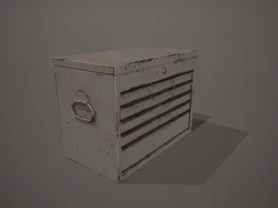 Grey Tool Chest Low-poly 3D model